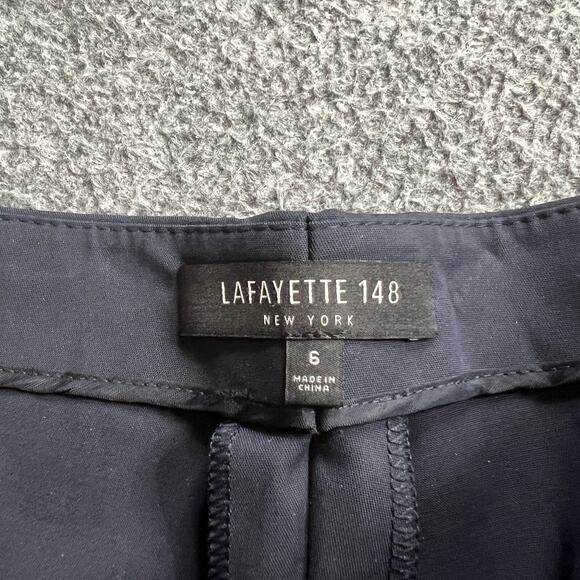 Lafayette 148 New York Trousers Womens 6 Nautical Mid Rise Crepe Side Zip Pant - Picture 6 of 10